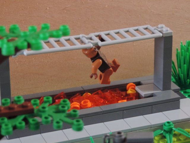 Echelle horizontale et lave